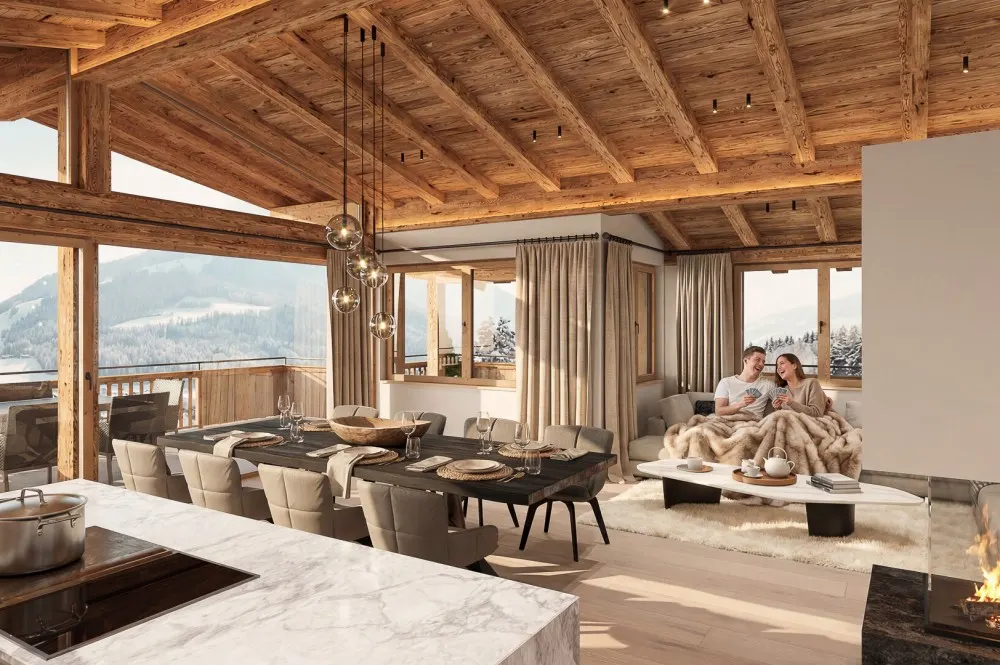 KITZIMMO-Luxuswohnungen in Top-Sonnen-Ruhelage kaufen - Immobilien Kirchberg.