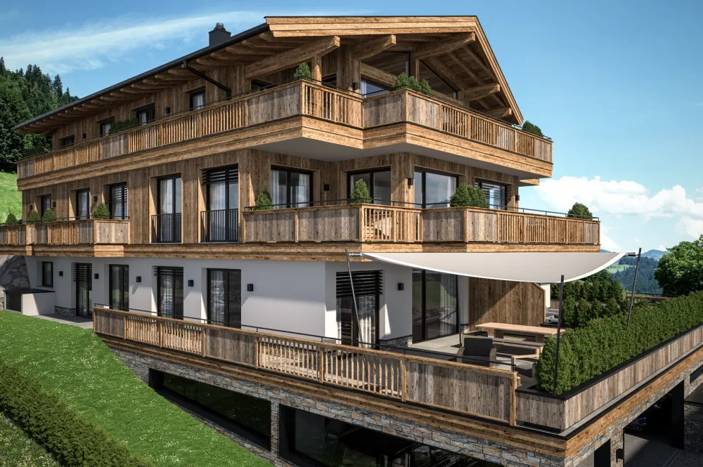 KITZIMMO-Luxuswohnungen in Top-Sonnen-Ruhelage kaufen - Immobilien Kirchberg.