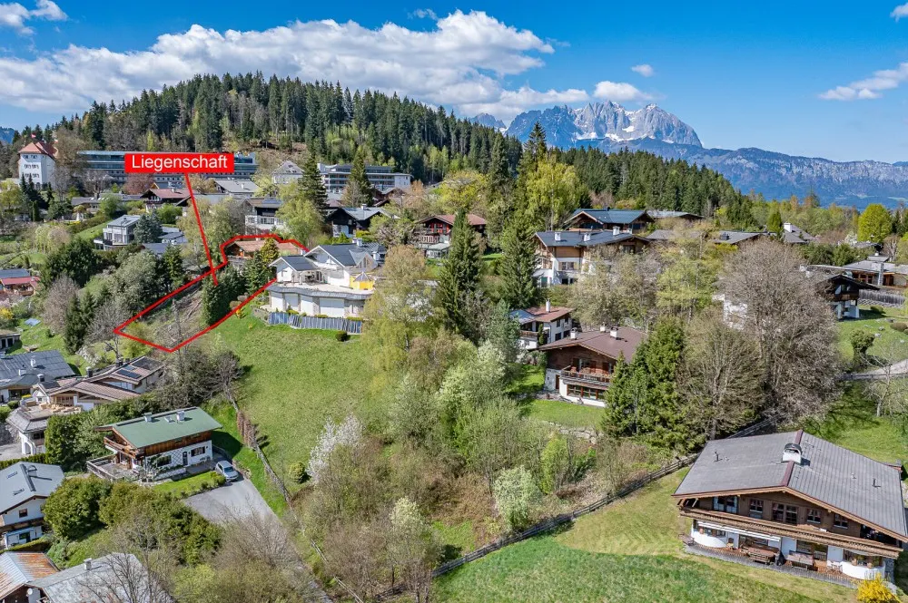 KITZIMMO-Grundstück mit Baugenehmigung in einzigartiger Toplage am Lebenberg - Immobilien Kitzbühel.