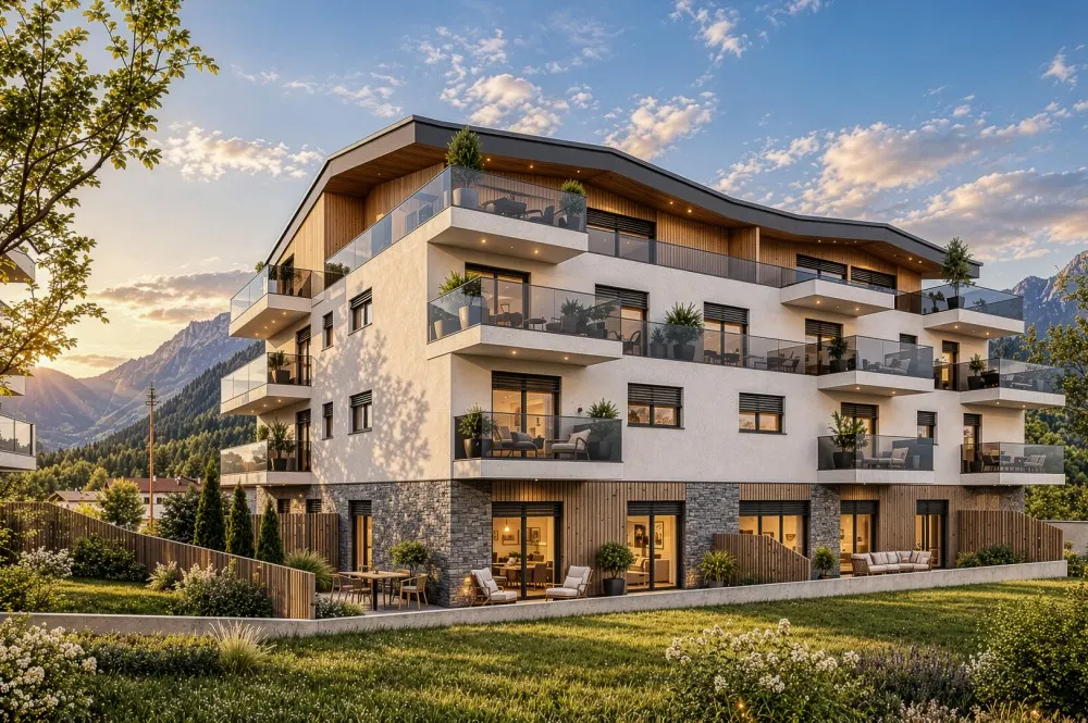 KITZIMMO-Grundstück mit Baugenehmigung für 15 Wohnungen & 1 Geschäft - Immobilien St. Ulrich.