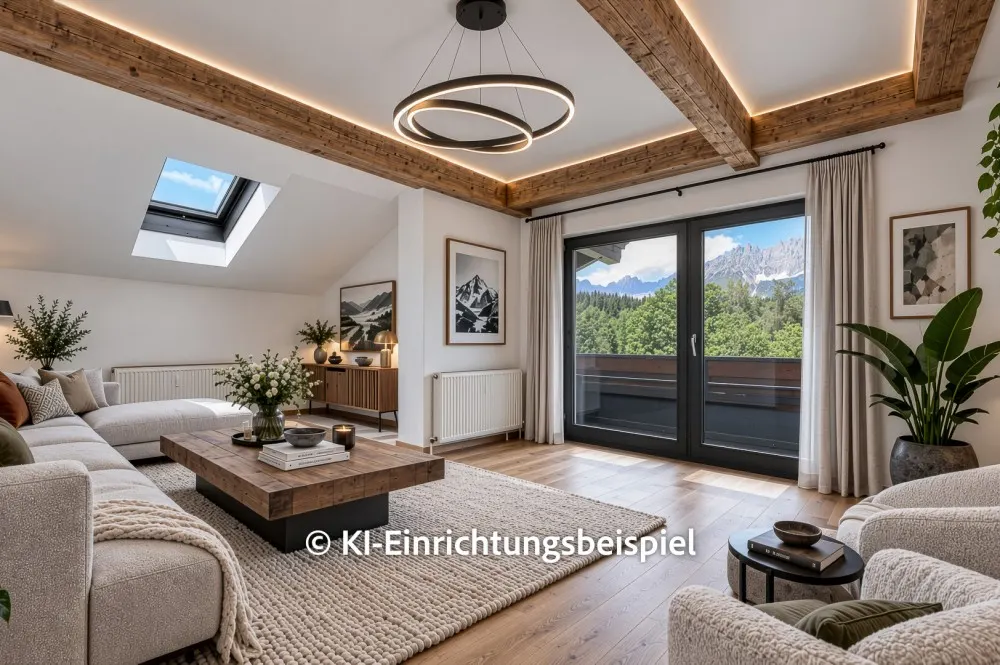 KITZIMMO-Dachgeschosswohnung in Ruhelage mit Kaiserblick kaufen - Immobilien Oberndorf.
