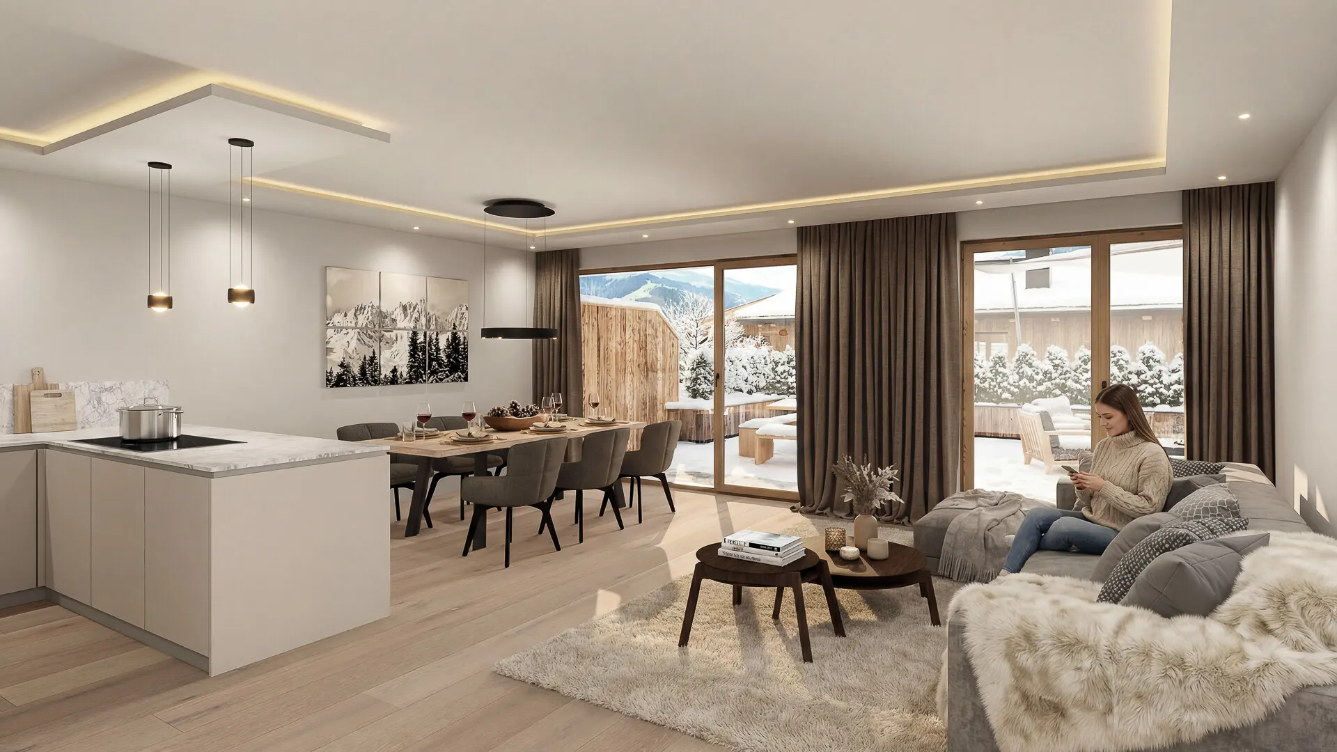 KITZIMMO-Luxuswohnungen in Top-Sonnen-Ruhelage kaufen - Immobilien Kirchberg.