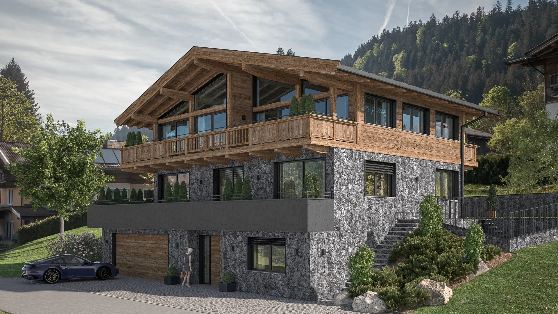 KITZIMMO-Neubau-Luxusvilla mit Kaiserblick in Toplage kaufen - Immobilien Going.